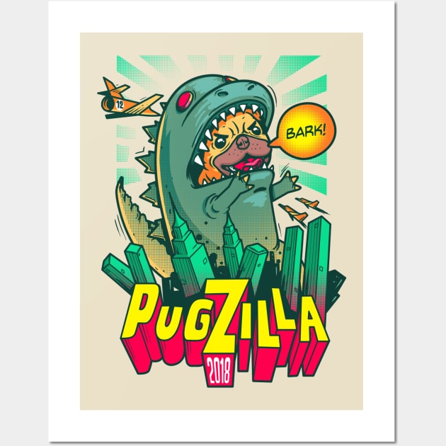 Pugzilla Wall Art by supernunal